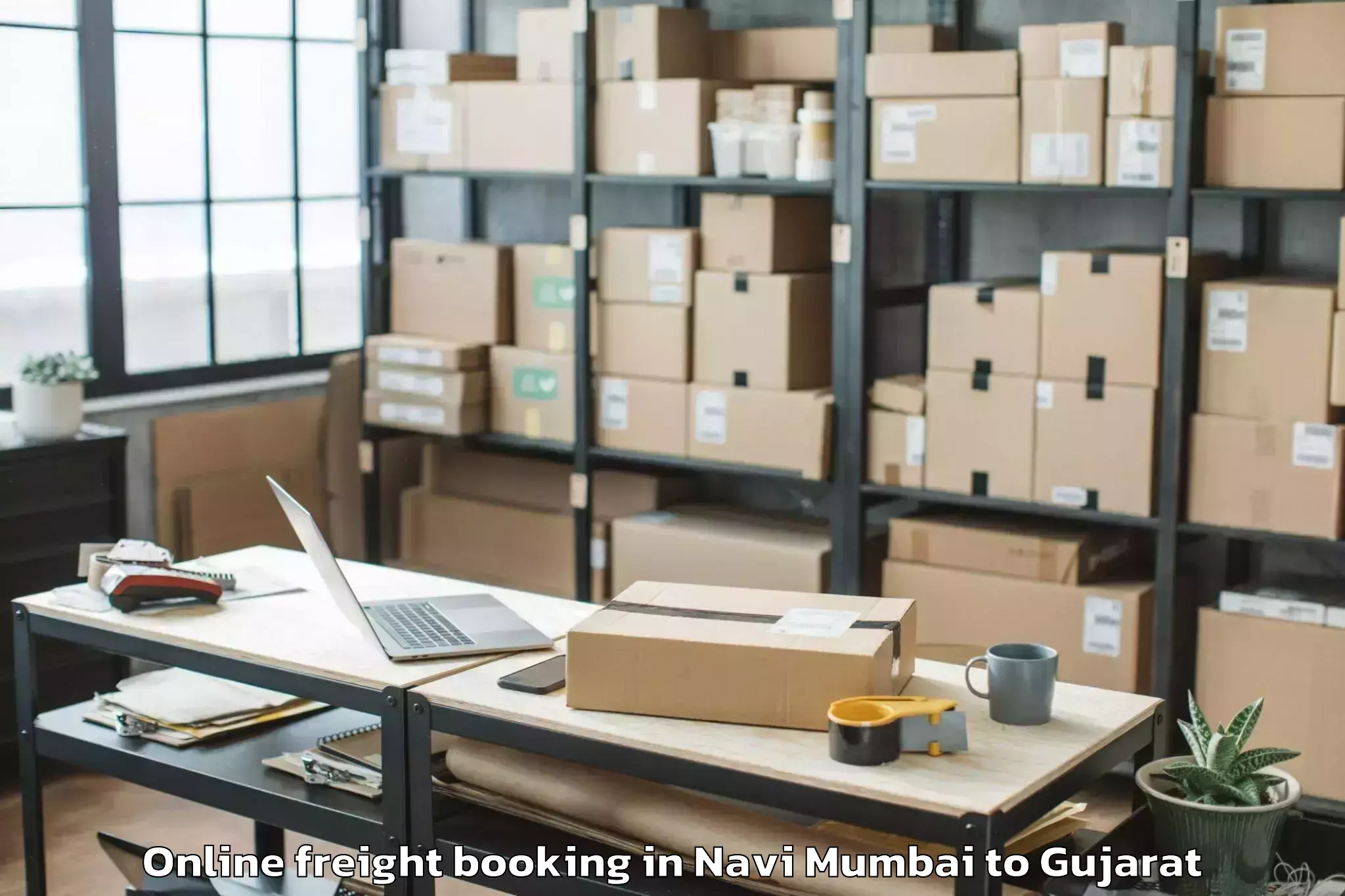 Hassle-Free Navi Mumbai to Wankaner Online Freight Booking